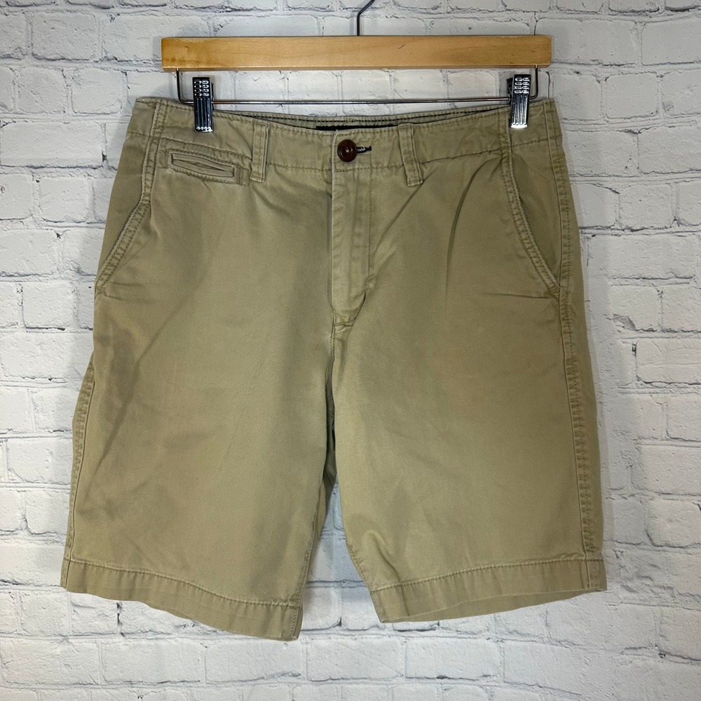 American Eagle Outfitters Mens 30 Classic Fit Khaki Tan Cotton Twill Shorts 9"